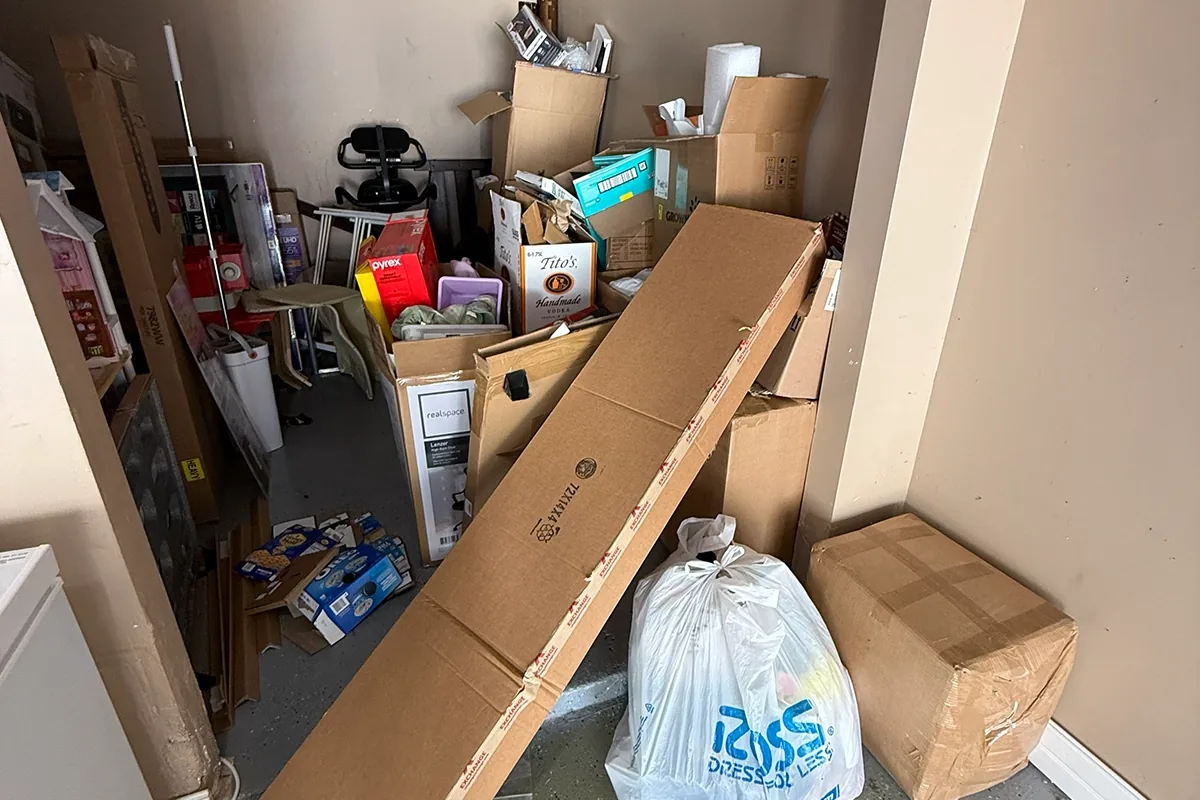 Before, Storage unit cleanout · Powder Springs