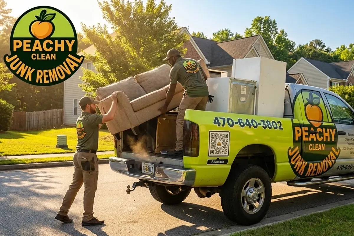 Junk removal truck loading, Metro Atlanta