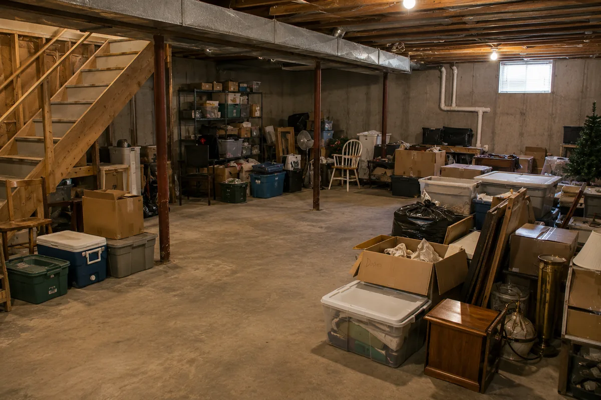 Peachy Clean crew after a basement cleanout in West Metro Atlanta