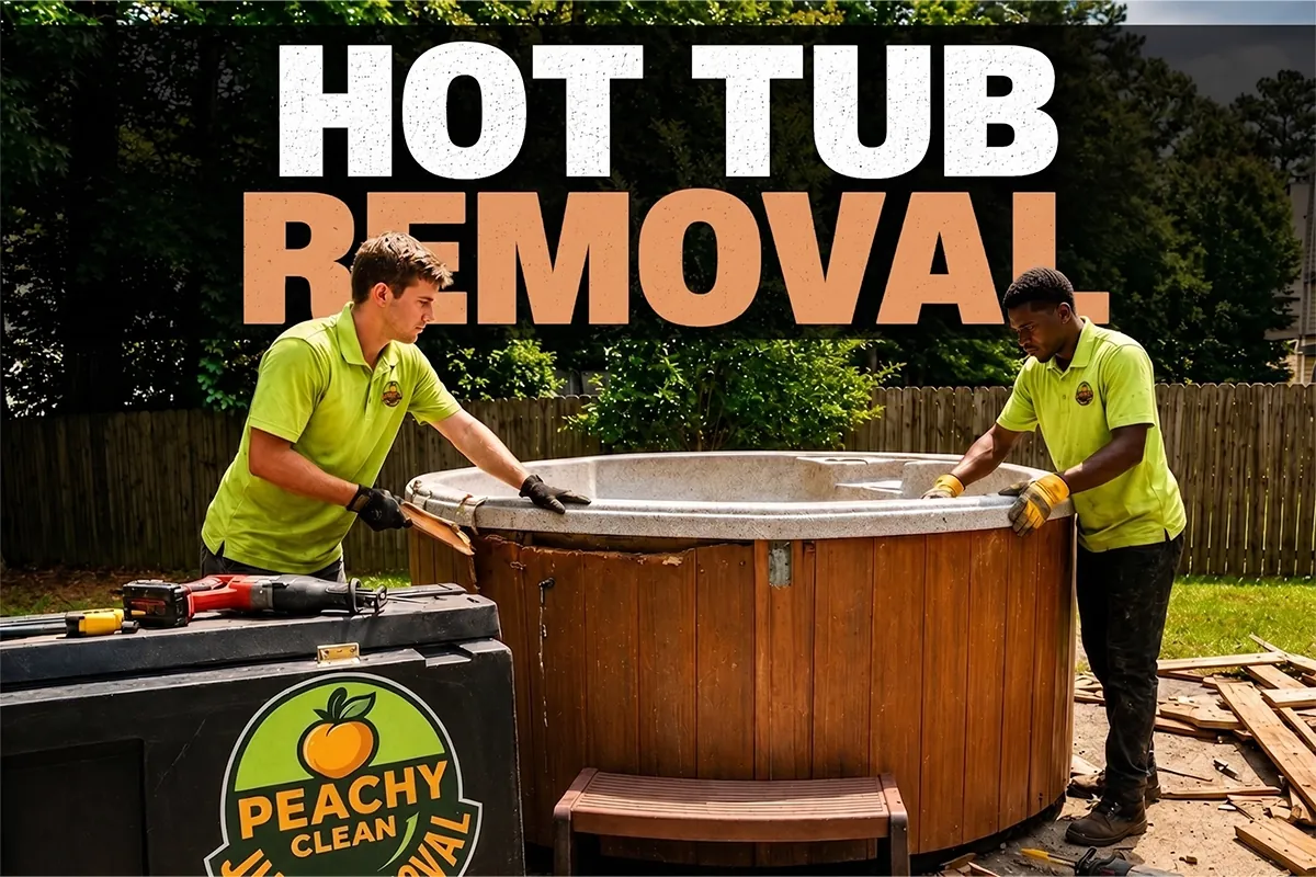 Hot tub removal in progress, Metro Atlanta