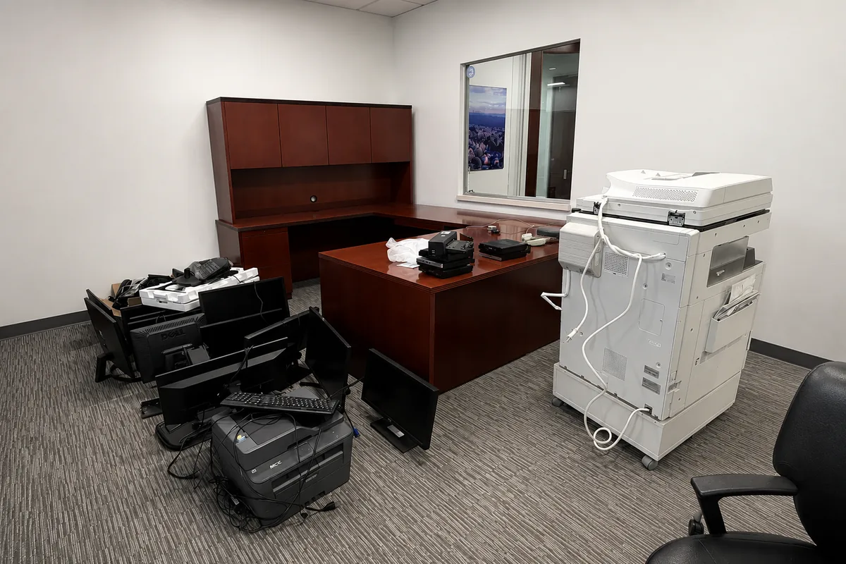 Peachy Clean crew after an office cleanout in West Metro Atlanta