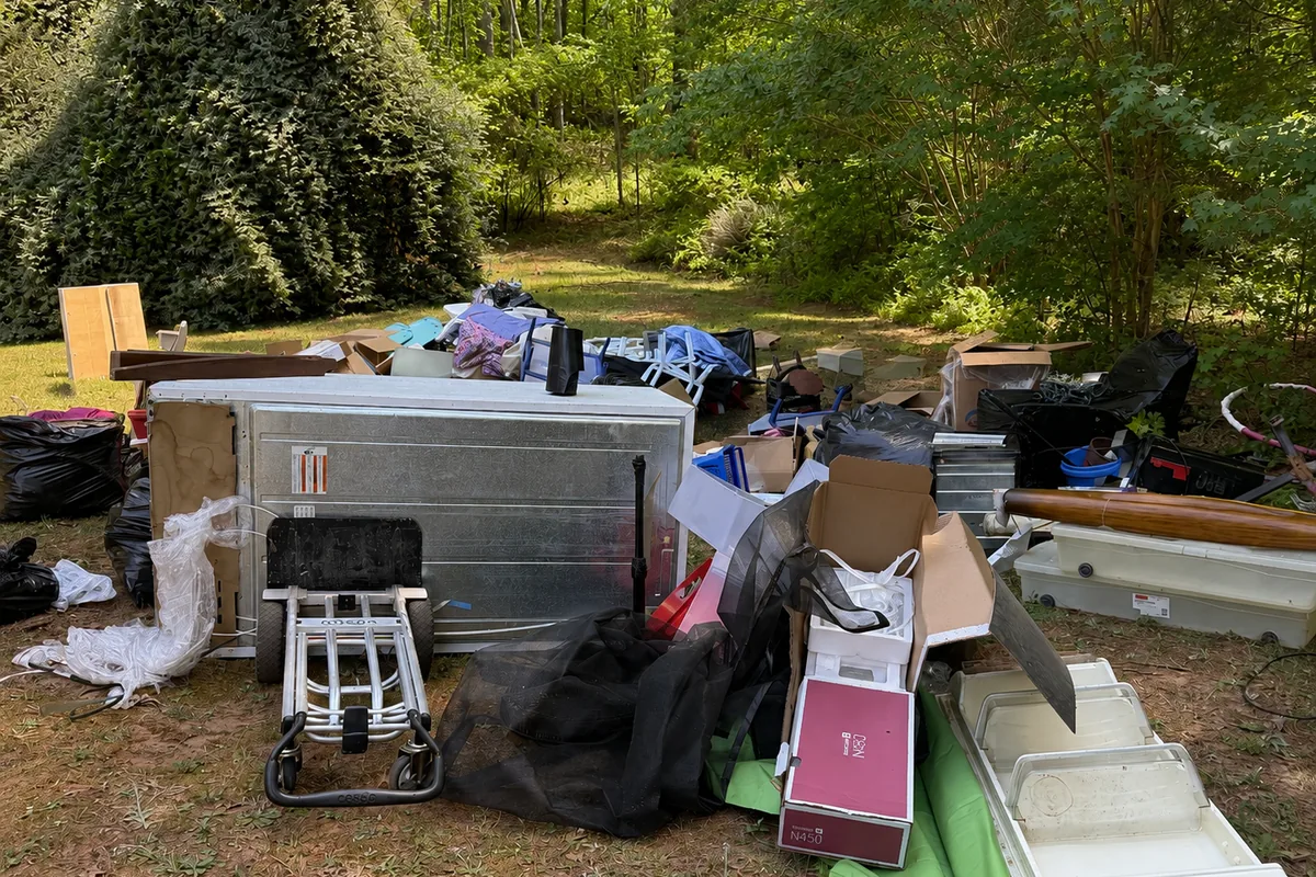 Peachy Clean crew after a yard and outdoor cleanup in West Metro Atlanta